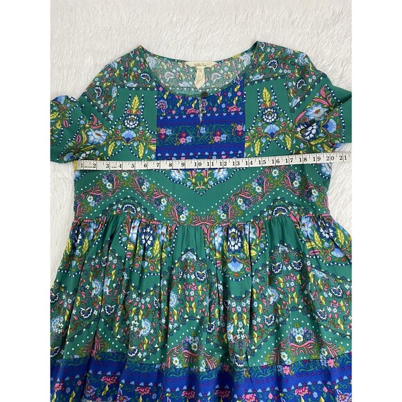 Matilda Jane Womens Top Size M Evergreen Boho Floral Long Sleeves Keyhole Front - Picture 7 of 14